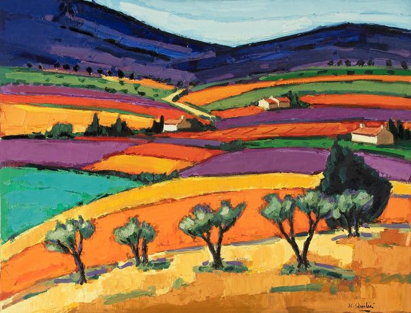 Jean-Claude Quilici Plein été sur le ventoux | Landscape figurative painting | Artiste Galerie Mickaël Marciano Art Place des Vosges